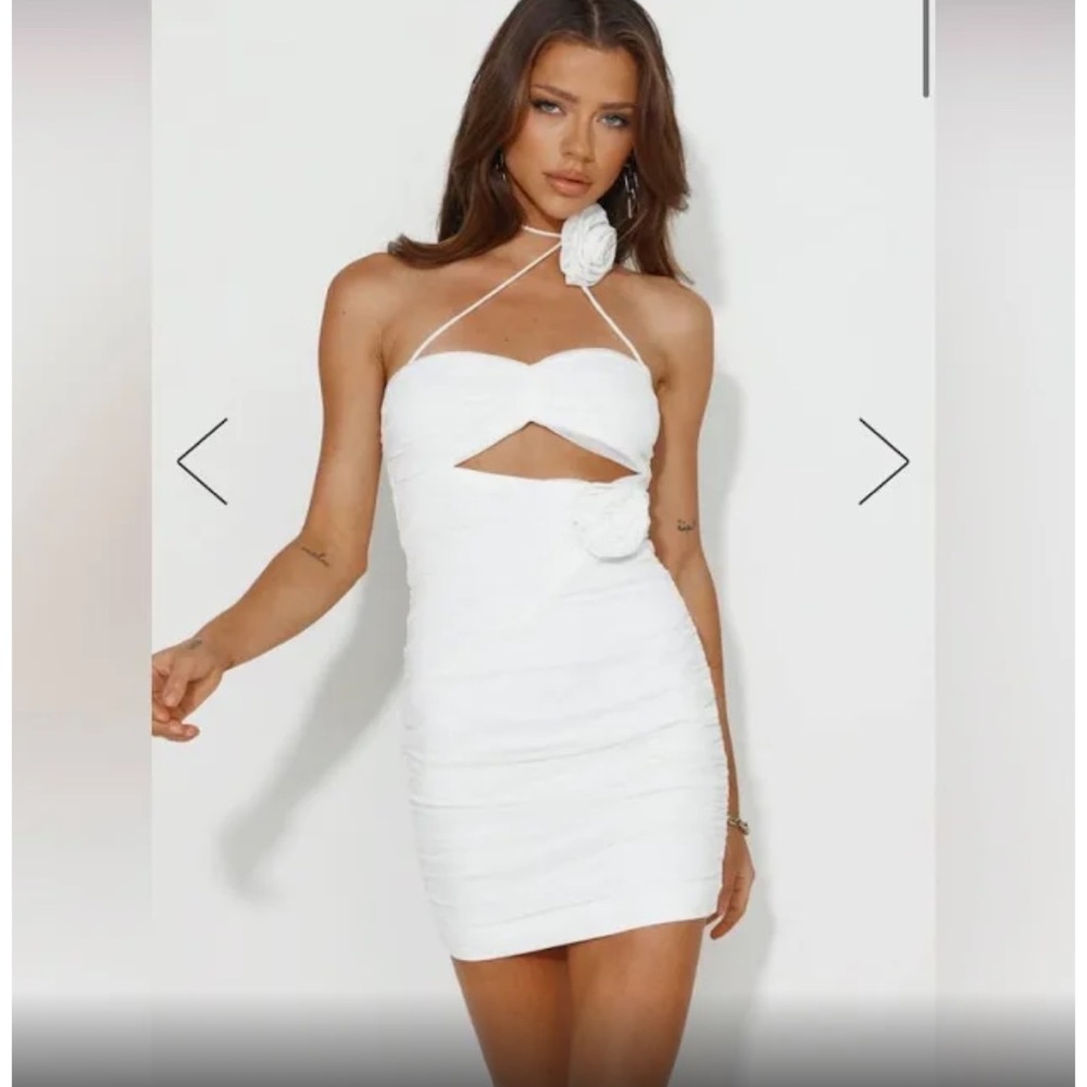 ANGEL BIBA HELLO MOLLY MESH MINI WHITE DRESS SIZE SMALL